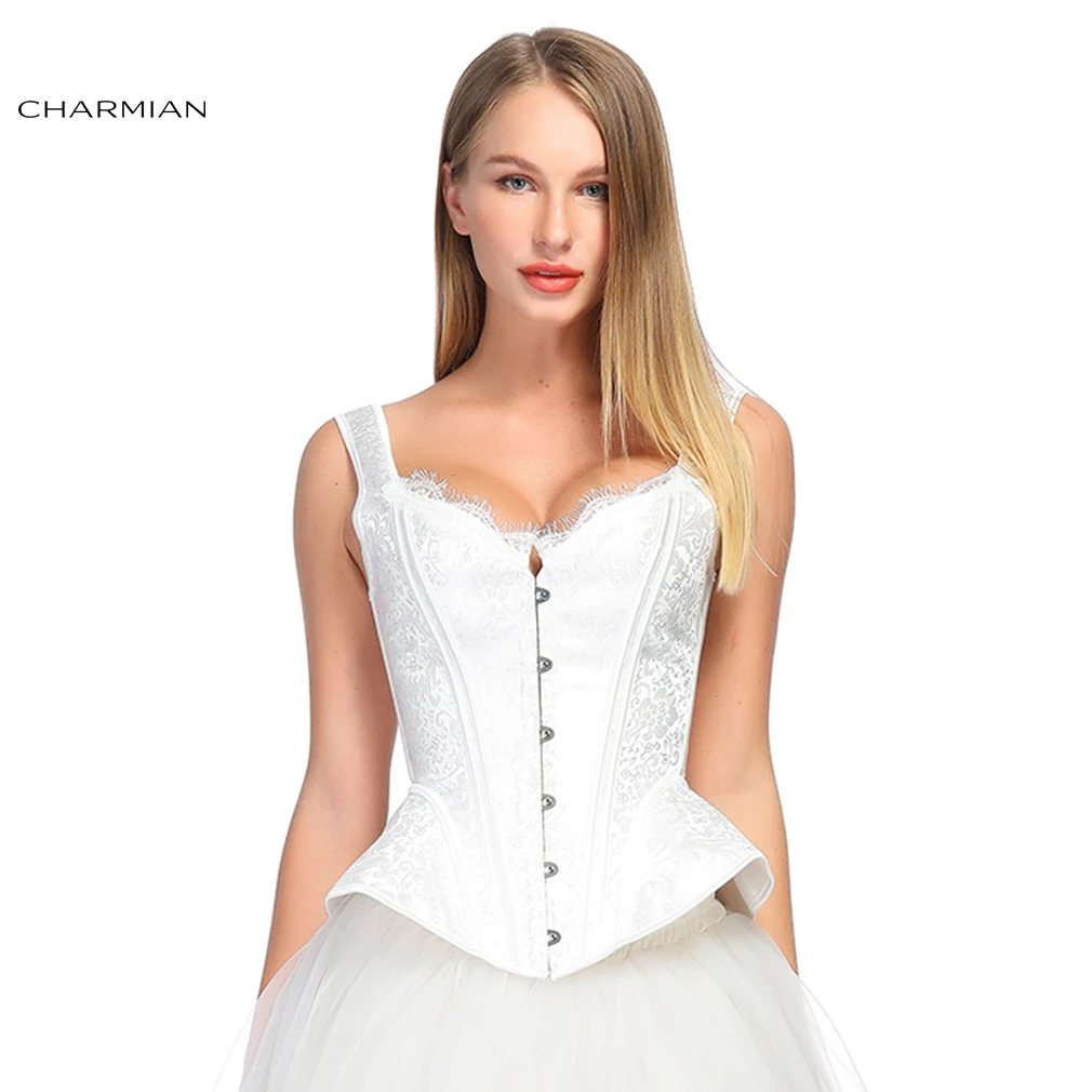 Женский винтажный корсет Charmian широкий из пластика и жаккарда сексуальный с