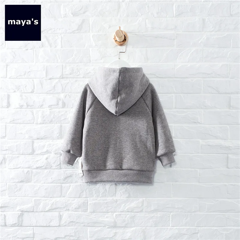 Mayas/хлопковые мягкие теплые осенние свитшоты для девочек серые крутые утепленные