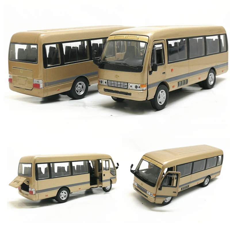 132 Coaster Alloy Diecast Model Bus Car Toy Simulation Metal Business