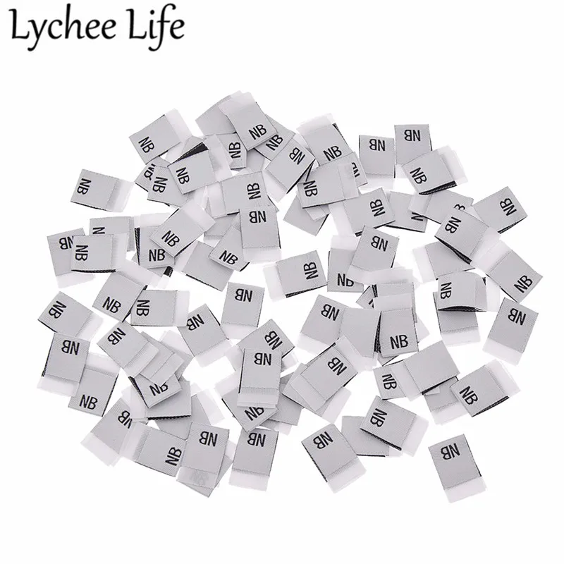 Lychee Life 100 шт. детская одежда размер этикетки полиэстер с буквенным принтом этикетки ручной работы DIY Одежда швейная ткань аксессуары - Цвет: NB