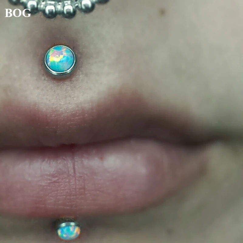 Lot 3Pcs Opal Stone Labret Monroe Lip Stud Ear Piercing Cartilage Tragus Helix Earring Nose Stud 16g Lip Ring Body Jewelry - Image 6