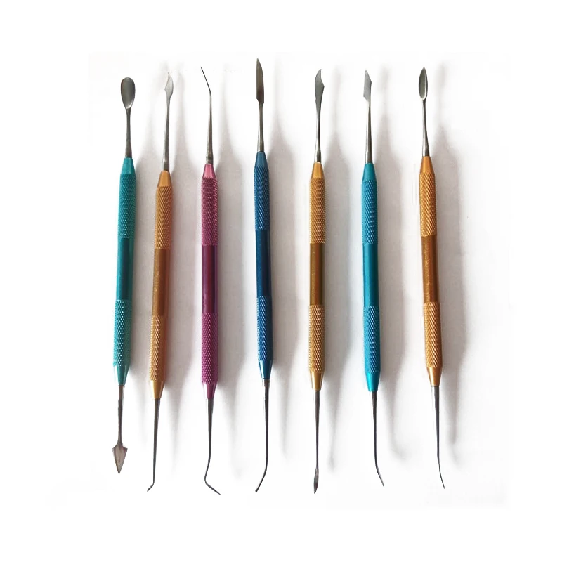 

7pcs Dental Lab Stainless Steel Colorful Wax Plaster Carving Tool Set