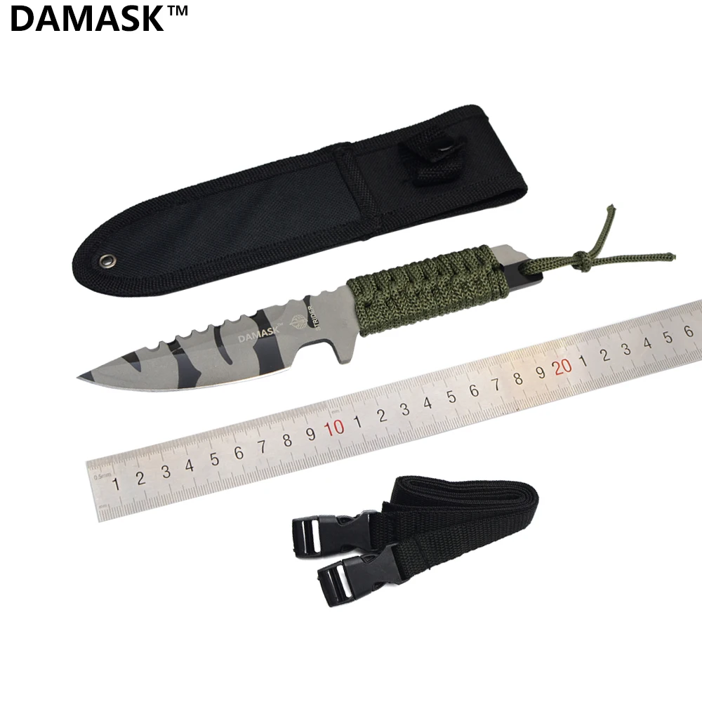 EDC Tactical Fixed Blade Soldier Knife Damask High Quality Outdoor