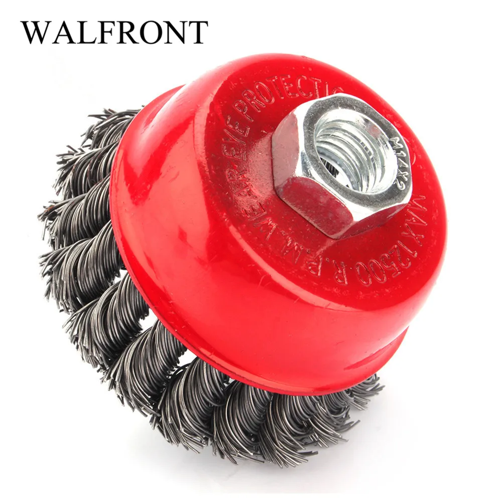 4Pcs Wire Cup Brush Steel Wire Wheel Knotted Cup Brush Rotary Steel