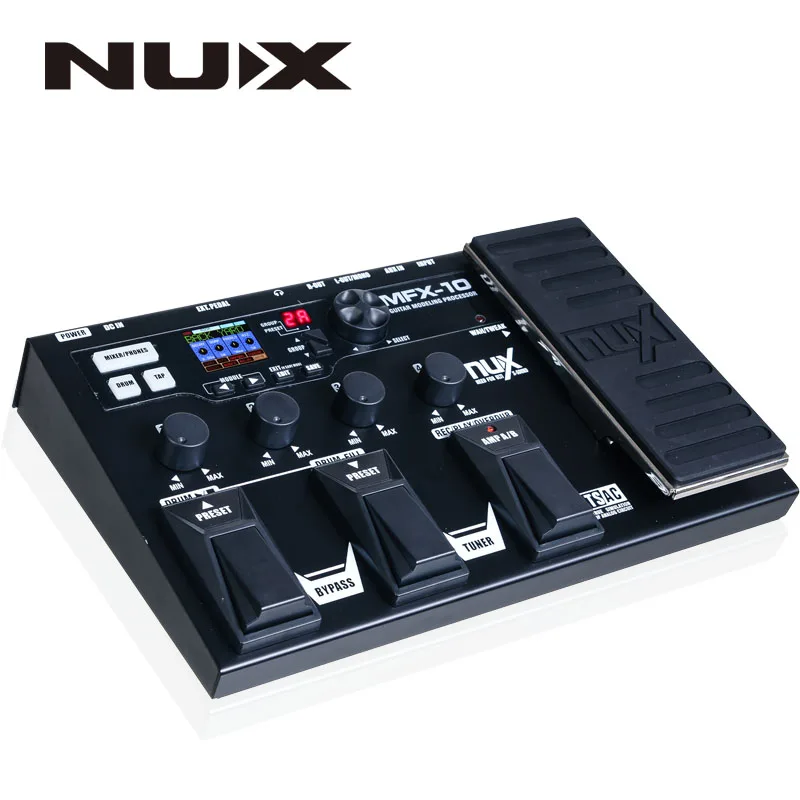 NUX MFX-10 мультиэффектный процессор гитарная педаль, 55 типов эффектов, AUX-in, lcd DisplayDrum recorder 55 Effect 72 предустановка