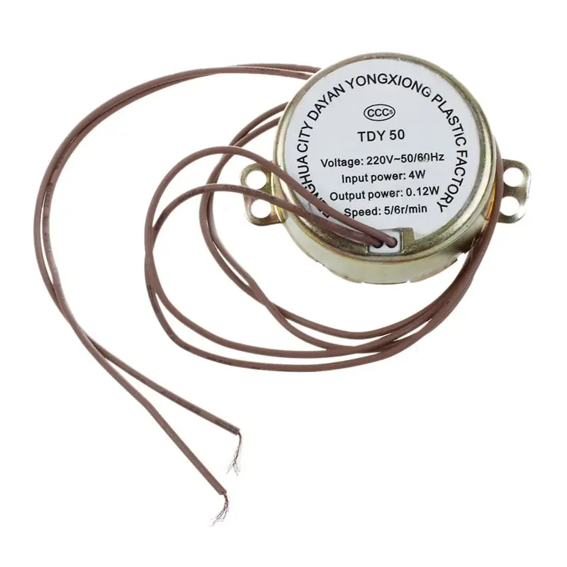 

AC 220V-240V 5/6RPM 4W 50/60Hz 7mm Shaft Dia Fan Synchronous Motor