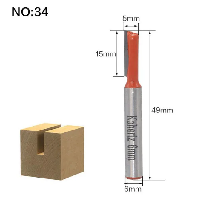 1 шт. 6 мм хвостовик триммер очистка заподлицо отделка древесины фрезы ласточкин хвост фрезы Деревообрабатывающие инструменты фрезы для дерева - Длина режущей кромки: NO34