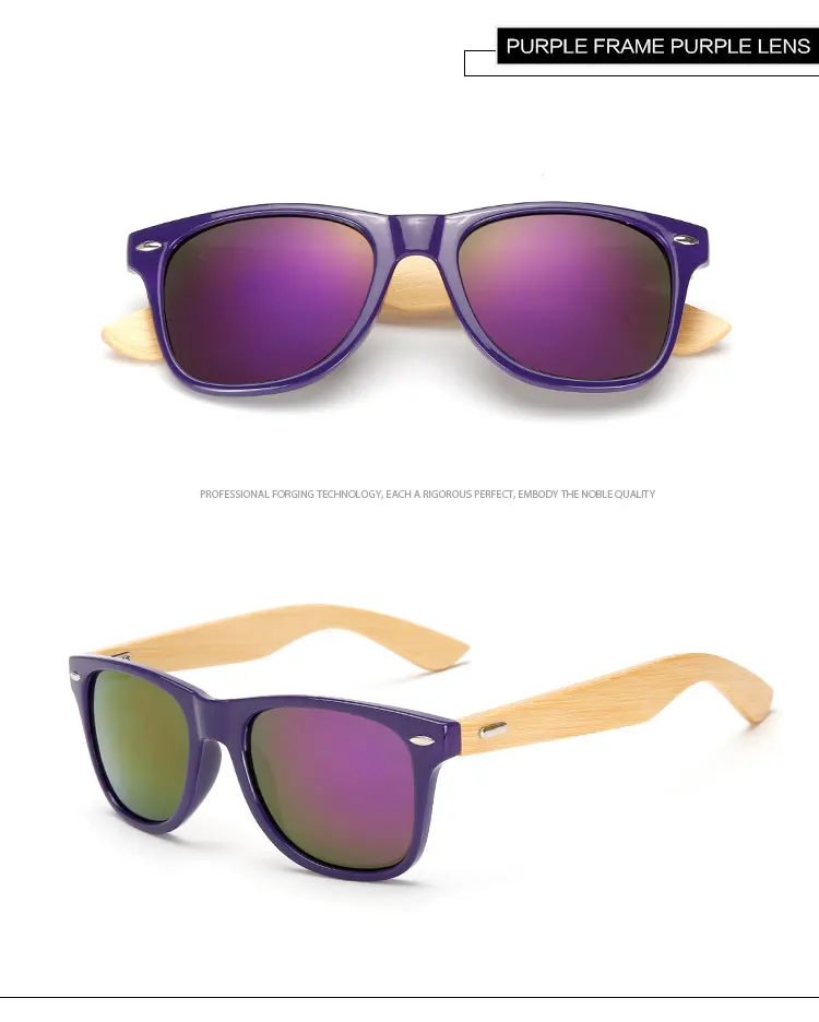 Изготовленным на заказ логосом бамбуковое оружие солнцезащитные очки Для мужчин, очки, деревянные очки, Для женщин,, деревянные солнцезащитные очки по макету клиента 50 шт./компл - Цвет линз: purple purple