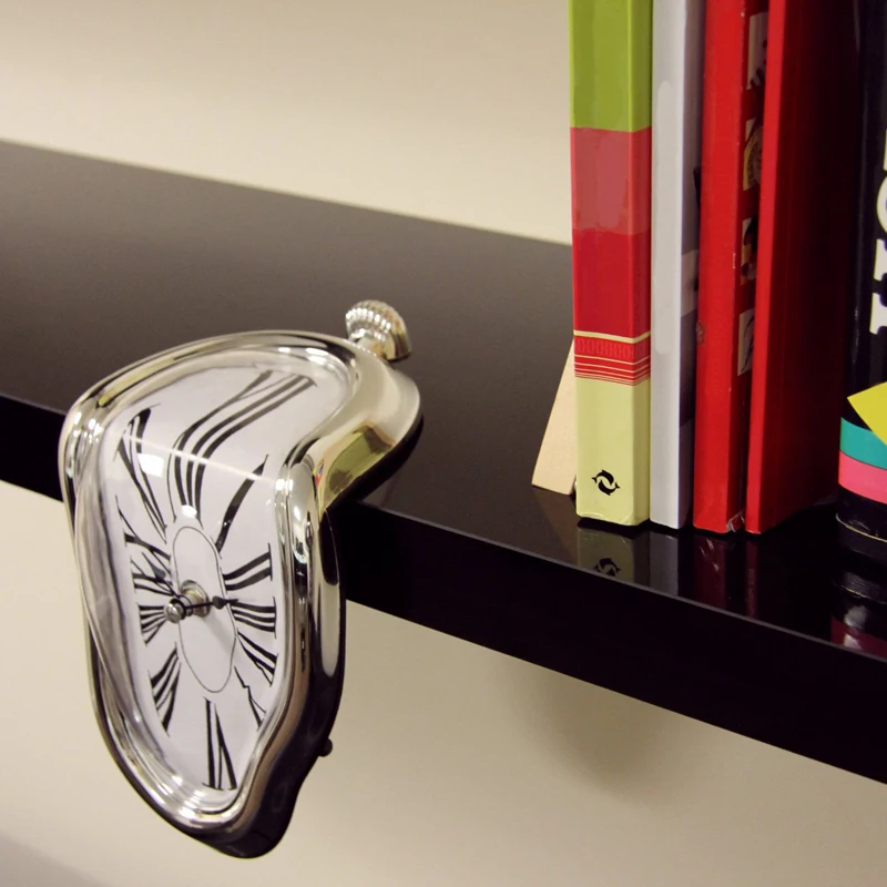 2022 New Novel Surreal Melting Distorted Wall Clocks Surrealist Salvador Dali Style Wall Watch Decoration Gift Home Garden