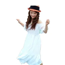 Летнее платье для девочек; новое хлопковое кружевное платье принцессы для подростков; детское платье для девочек; От 3 до 14 лет; детская одежда; цвет розовый, белый