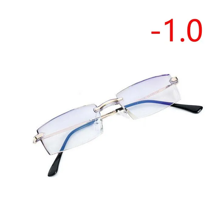 1,0-1,5-2,0-2,5-3,0-3,5-4,0 ультралегкие бескаркасные очки для близорукости с градусным алмазом - Цвет оправы: Myopia 100