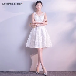 Robe demoiselle d'honneur2018 new lace a Line beige bridesmaid dress short cheap vestido madrinha wholesale wedding guest dress Robe demoiselle d'honneur2018 new lace a Line beige bridesmaid dress short cheap vestido madrinha wholesale wedding guest dress