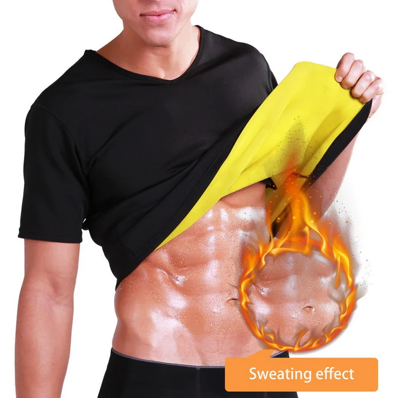 

HEFLASHOR Men's Thermal Body Shaper Slimming T Shirt Shapers 2019 Solid Compression Slim Shirt Men Short Sleeves Waist Clothes