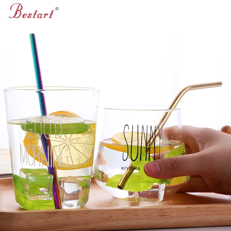 

Short Drinking Straw For Kids Stainless Steel Straw 18cm Reusable 50pcs Rainbow Metal Straws with brushes for Juice Bubble Tea