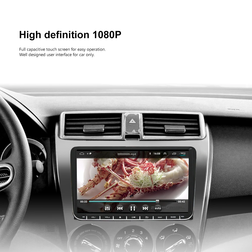 Clearance Hikity Car Multimedia player 2 Din Android GPS Navigation 9" Car Radio Stereo For VW/Volkswagen/Golf/Polo/b7/SEAT/Skoda Canbus 3