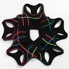 Сшитый цветной женский спортивный бюстгальтер, фитнес-Бюстгальтер с подушечками для йоги, ударопрочный спортивный бюстгальтер для бега, спортивный бюстгальтер, топ soutien gorge Sport