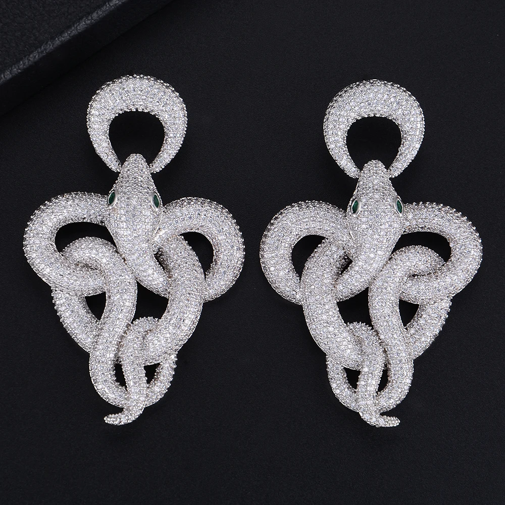 

GODKI Luxury Big Ethinic Snakes Cubic Zircon Bridal Wedding Long Earrings For Women Fashion Jewelry boucle d'oreille femme 2018