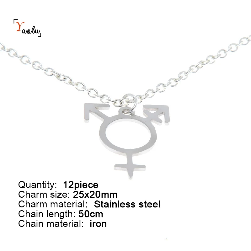 Транссексуал, ювелирный набор, идентичность, не бинарный, ЛГБТ, транс, Прайд, шарм, ожерелье, браслет, Керин, серьги, лодыжки - Окраска металла: 12piece Necklace