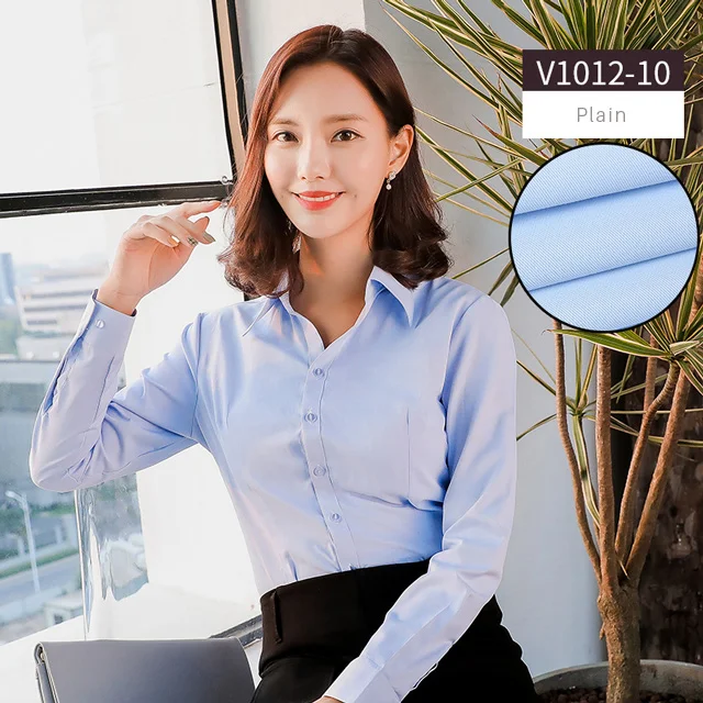 Women Blouse Long Sleeve Shirts Striped/Solid Color Ladies Office Shirts White Slim-fit Female Formal Social Blouses Tops Blusas off the shoulder shirts & tops Blouses & Shirts