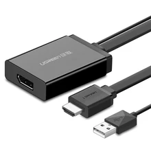 HDMI to DP Cable USB + HDMI1.4 to DP1.2 Adapter Male HDMI v1.4 to DP v1.2 Female HD Converter 4K*2K 30Hz and 1920*1080P 120Hz