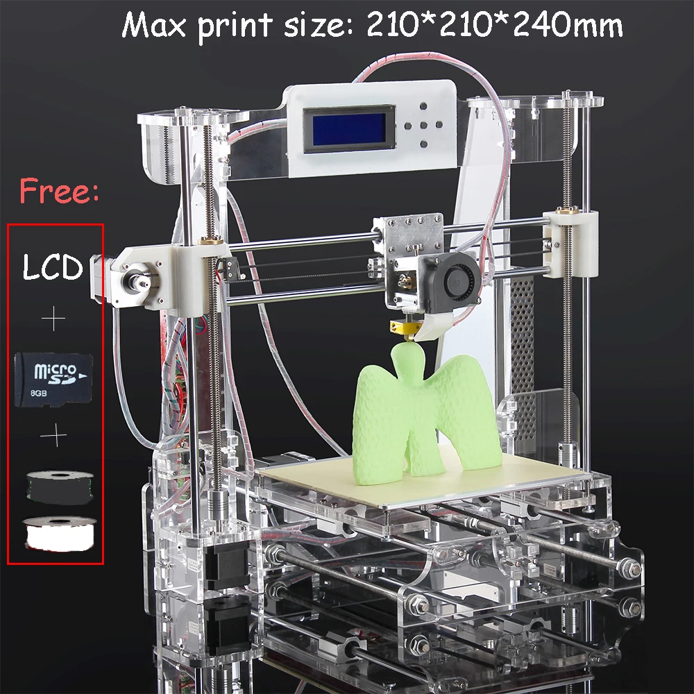  2016 Upgraded Quality High Precision M-505 DIY 3d Printer kit with 1 Roll Filament +16GB TF card+ LCD+DHL Shipping 
