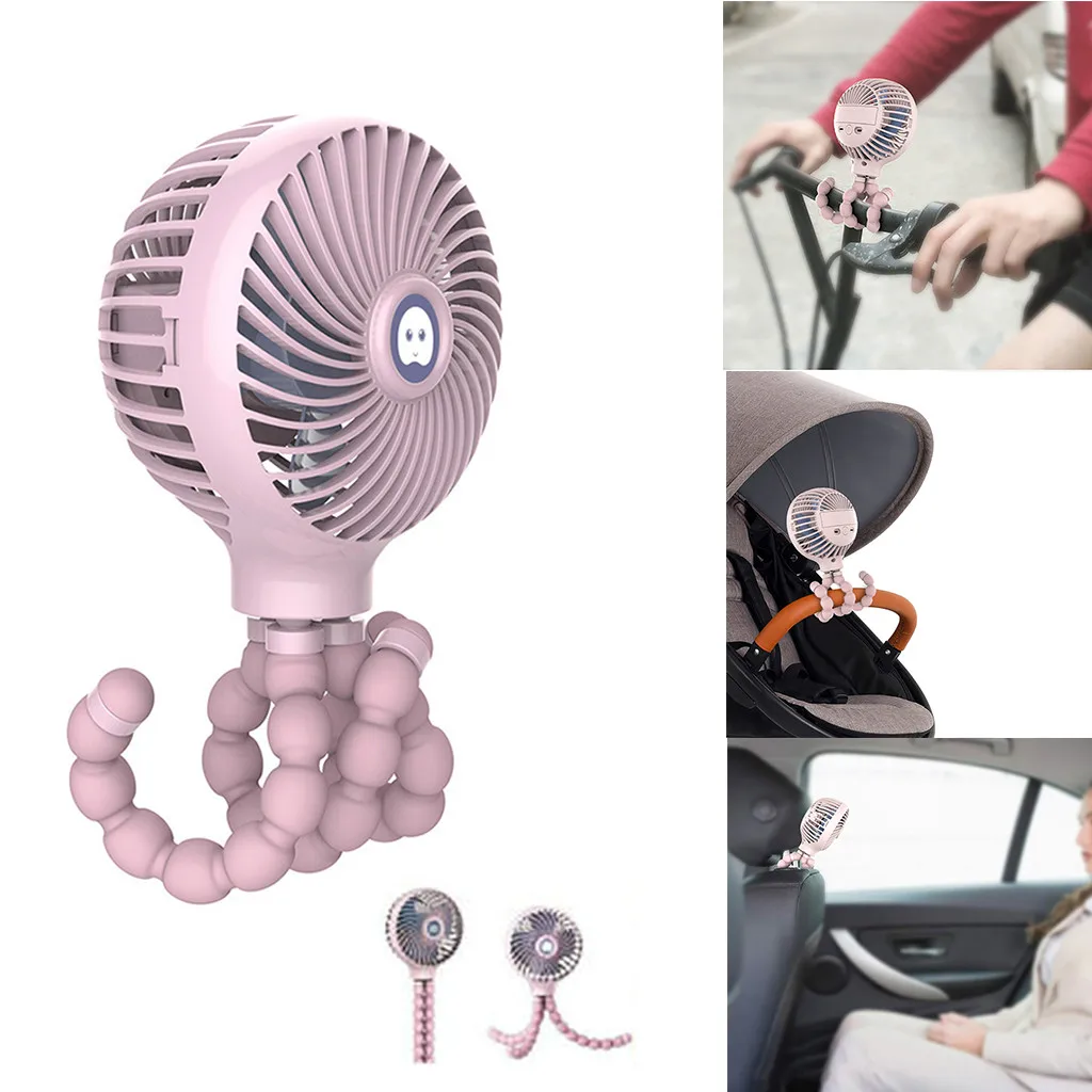

Portable USB Mini Clip-on Desk Fan Dual Use Home Handheld Recharging Battery for Baby Bedside Portable Desktop Office Fan 10.52