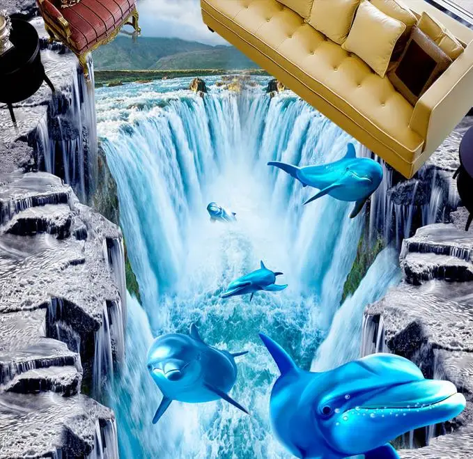 papel-tapiz-autoadhesivo-para-sala-de-estar-pintura-de-suelo-3d-personalizada-cascada-delfin-tiburon