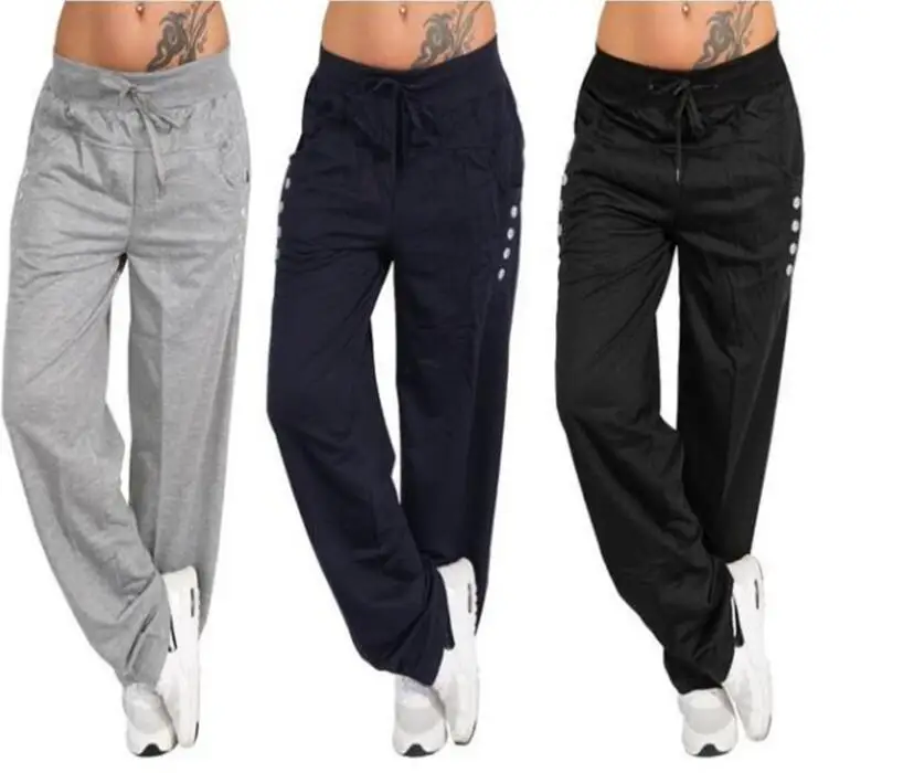 

best shipping new Women's Pure Color Trousers Pants Joggerpant Trousers olome