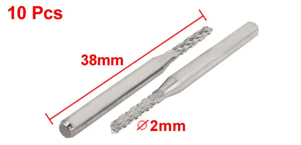 

UXCELL 10pcs/lot 1/8" Shank 2mm CNC PCB Tungsten Carbide Milling Cutter Engraving Bits 38mm / 1.5" Length