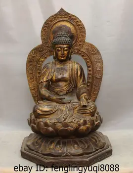 

22 Tibet Buddhism Bronze Copper Temple Classic Tathagata Sakyamuni Buddha Statue Discount 55%