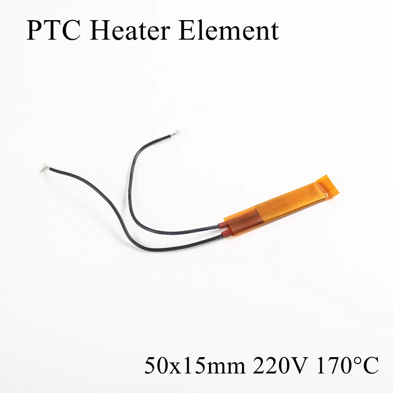 

1pc 50x15mm 220V 170 Degree Celsius PTC Heater Element Constant Thermostat Insulated Thermistor Ceramic Air Heating Plate Chip