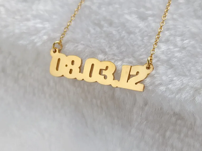 colar numeral personalizado para presente de aniversário dos homens das mulheres collier femme