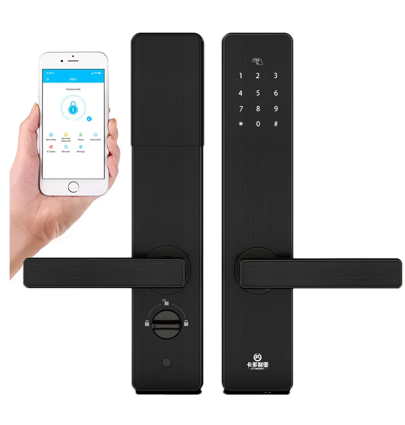 

App Bluetooth Wifi Gateway Doorlock Password Smart Lock Passcode IC Card Locks Anti-theft Front Door Electronic Lock D9 2019 NEW