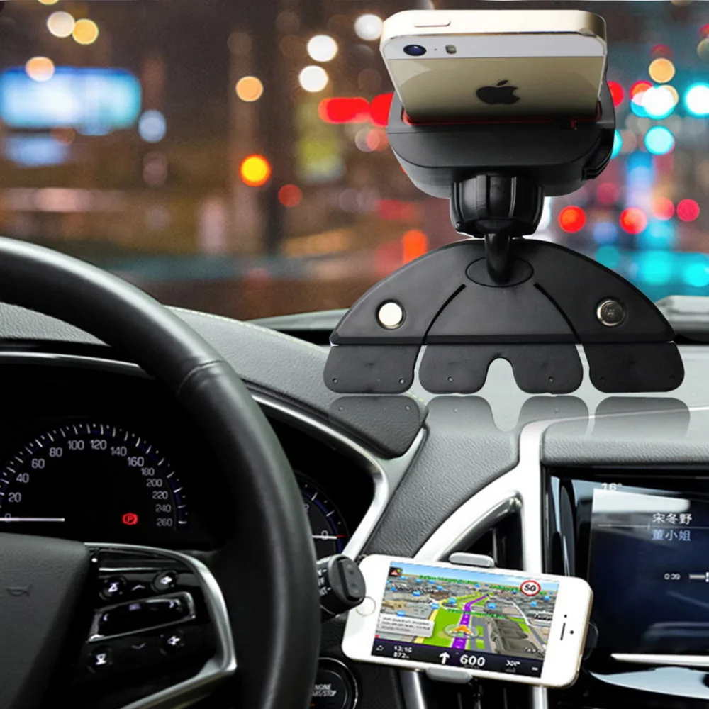 

New Universal Adjustable CD Player Slot Smartphone Mobile Phone Car Mount Holder 360 Rotating Magnet Stand Bracket for GPS