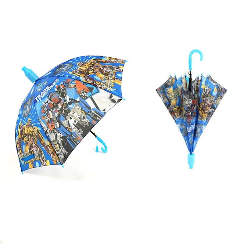 Модные детские Мультяшные суперчеловеческие зонты с масштабируемым чехлом с длинной ручкой, водонепроницаемый зонтик от дождя для девочек, зонтик для мальчиков - Цвет: Светло-желтый