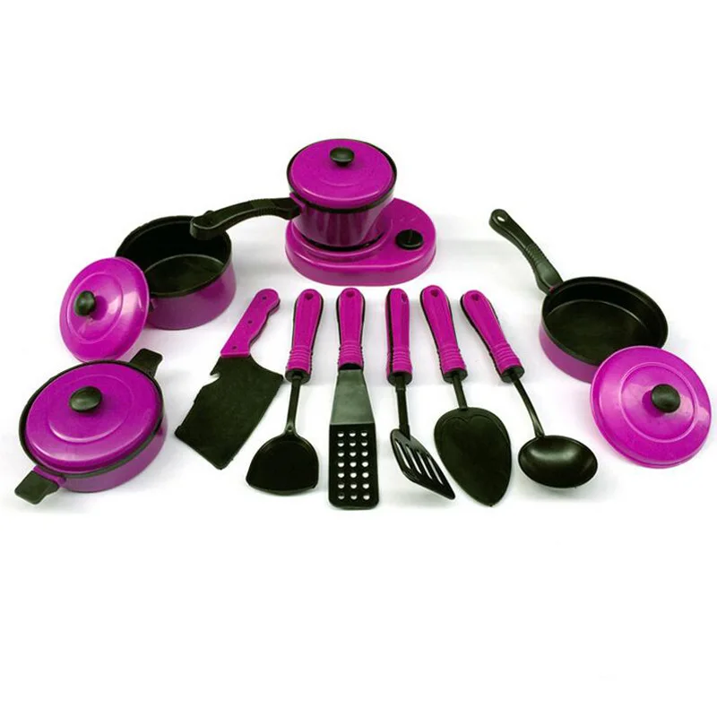 Starz 11Pcs/Set Purple Children Pretend Play Kitchen Set Cooking ...