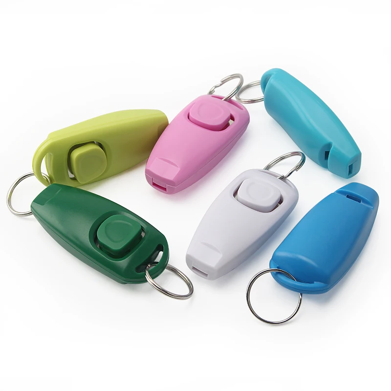 dog clicker keychain pet training clicker with whistle for dog cat
