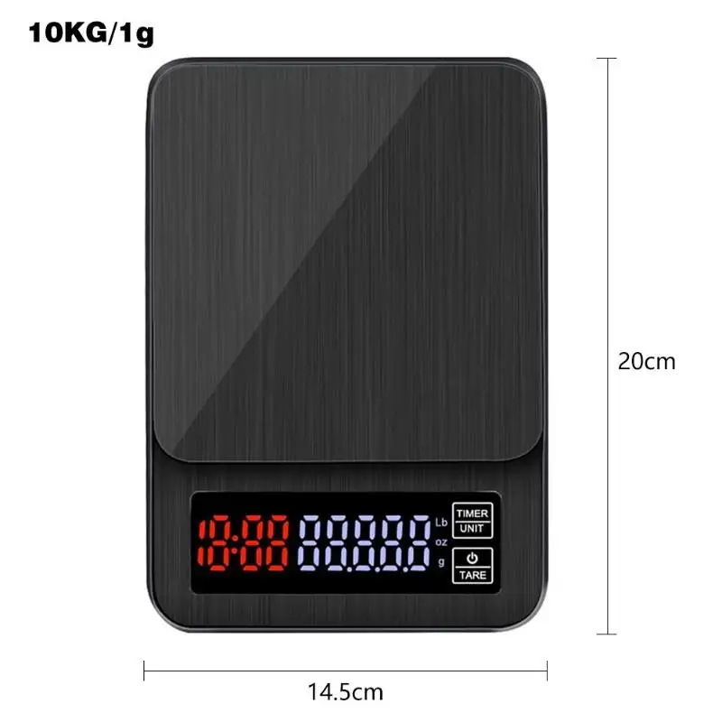 Weighing Scale Digital Electronic Scale with Timing USB Power Socket Jewelry Food Coffee Kitchen Scale Weight Balance Tools - Цвет: 10kg