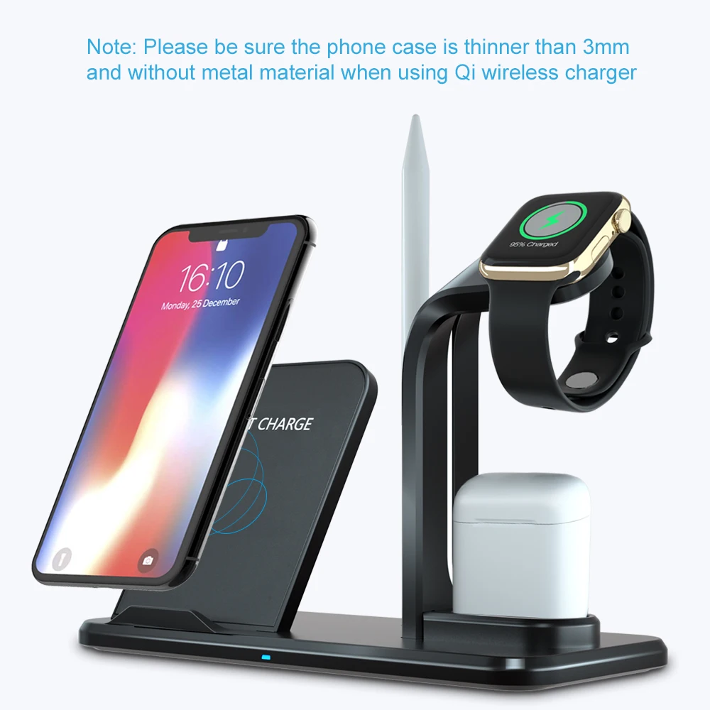 Portefeuille 3in1Qi Беспроводной смены индукции для iphone XR XS MAX X samsung S8 S9 S7 S6 край S10