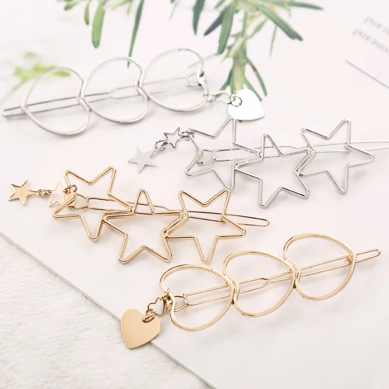 

1PC New Arrival Fashion Women Girls Silver Gold Barrettes Female Hair Clips Headbands Lady Quality Hairpins Hair Accessories