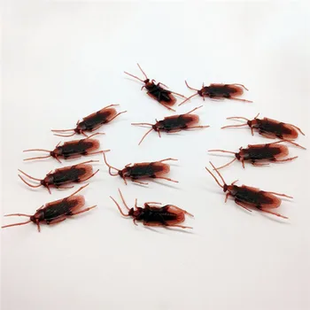 

100pcs/Lot Funny April Fool's Day Simulation Spoof Toy Fake Cockroach Scary Insects Entertainment Amazing Gift