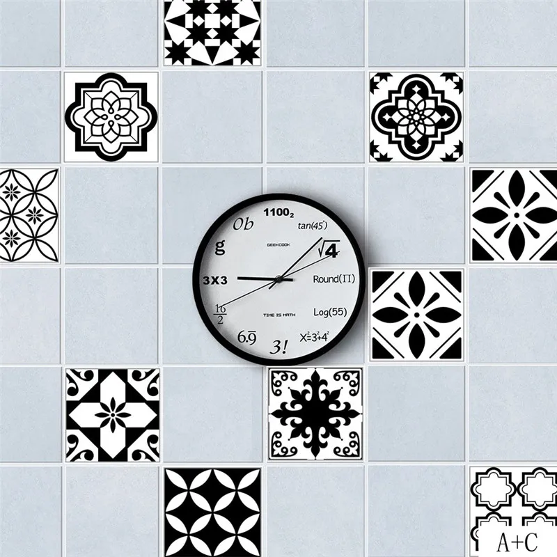 5PCs/set DIY Mosaic Wall Stickers Ceiling Kitchen Bathroom Waterproof PVC Square Kitchen Wallpaper Wall Stickers Home Decor