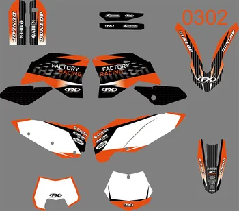 

0302 Motorcycle Team Graphic & Backgrounds Decal Stiker Kits for KTM 125 200 250 300 350 450 500 525 SX SXF 2005 2006-2011