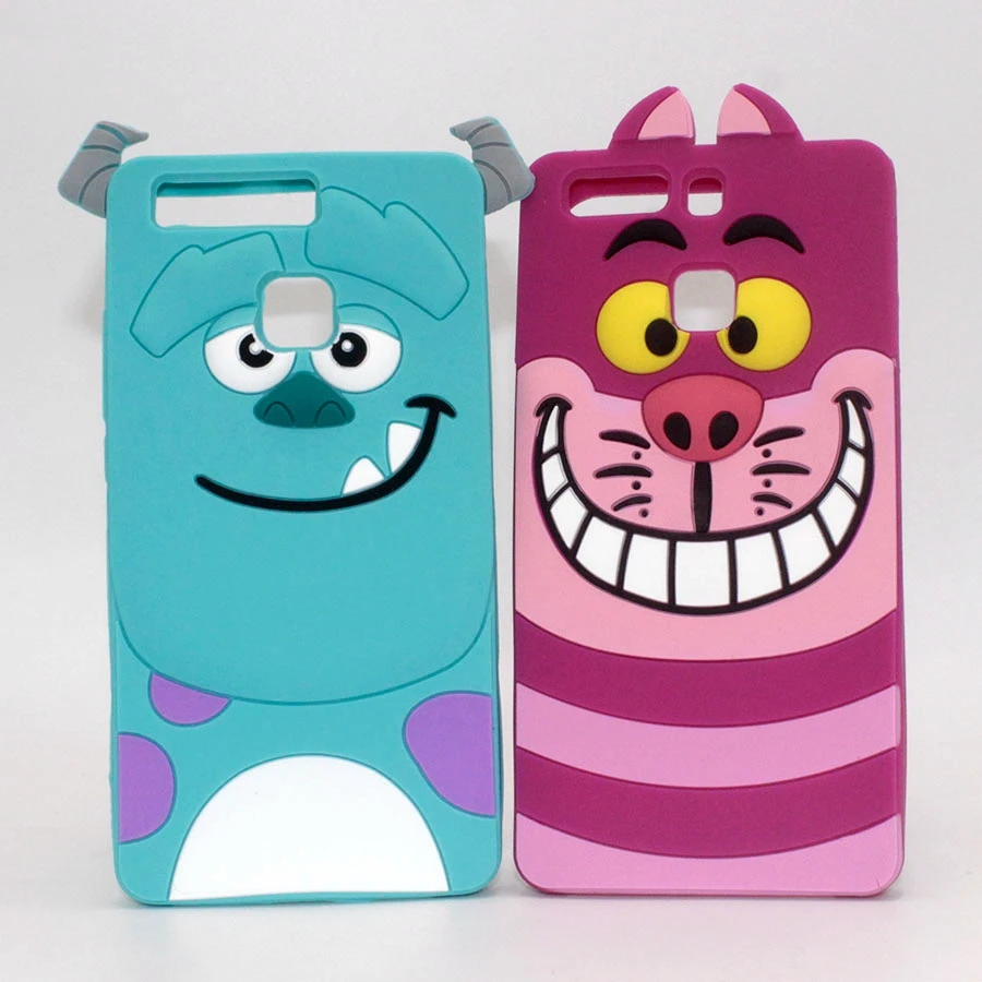 

3D Cartoon Silicone Case For Huawei Ascend P8 Lite 2017 mini P9 Lite Honor 8 Lite Nova Capa Cat Tiger Sulley Back Cover Housing