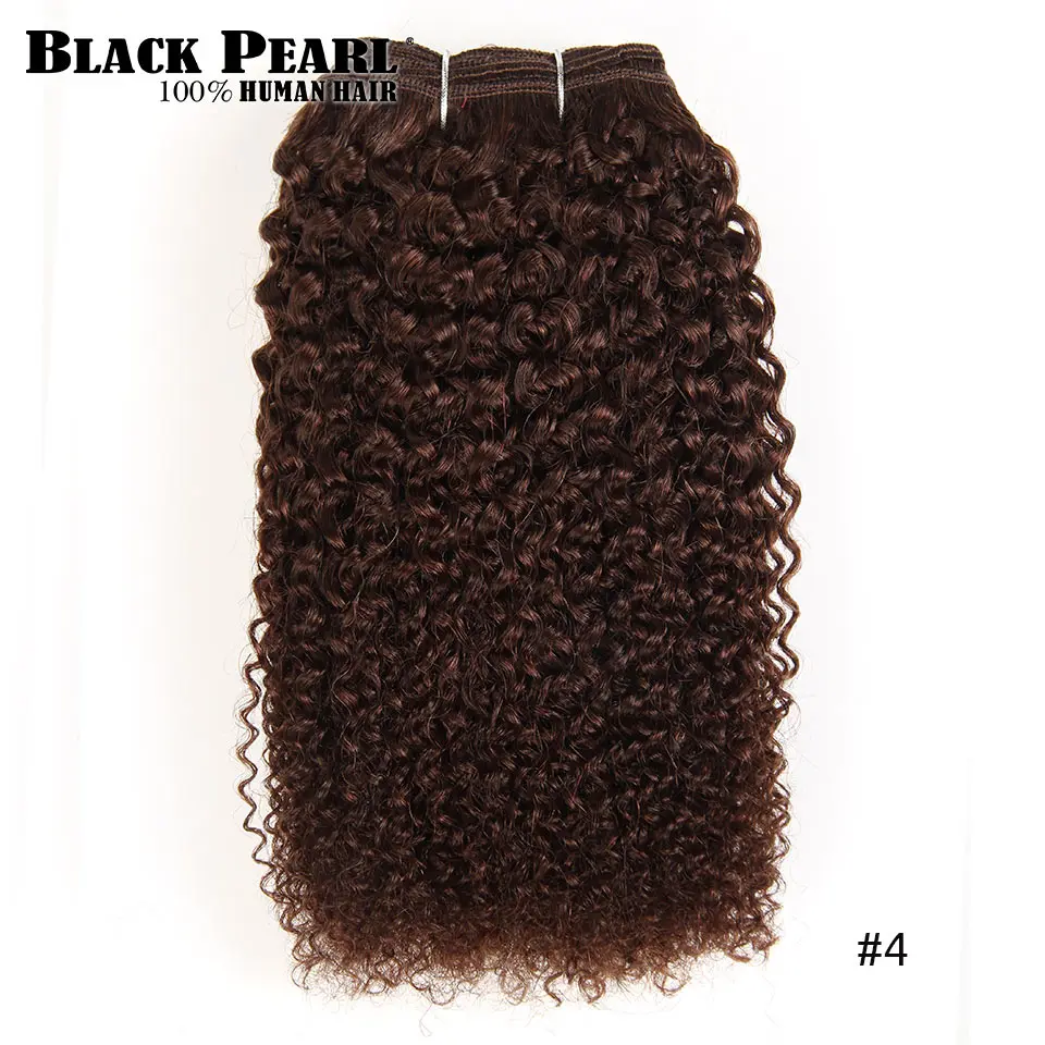 

Black Pearl Pre-Colored 1PC Human Hair Bundles Afro Kinky Wave Brazilian Hair Weave Bundles 100g Non-Remy Hair Extensions 4#