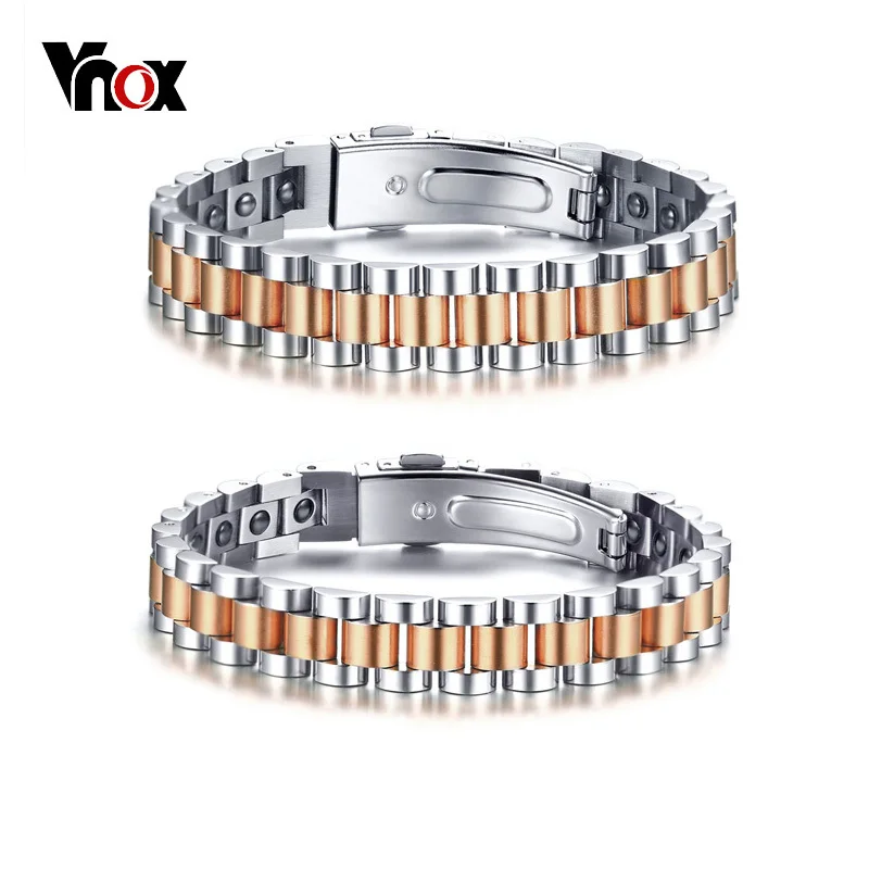 

Vnox Healing Energy Magnetic Hematite Bracelets Bangles Stainless Steel Hand Chain Link Strap Bracelet for Women Men