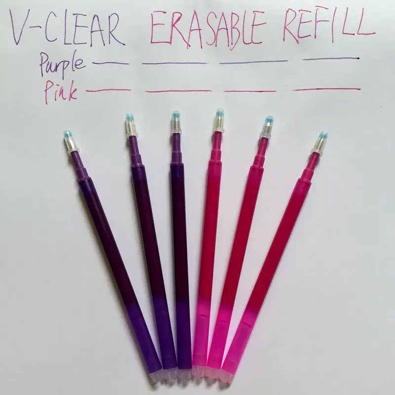 

6 Pcs/Set Kawaii Gel Pen Refill Purple Pink Ink Refill Magic Erasable Pen School Office Supplies Student Writing Stationery