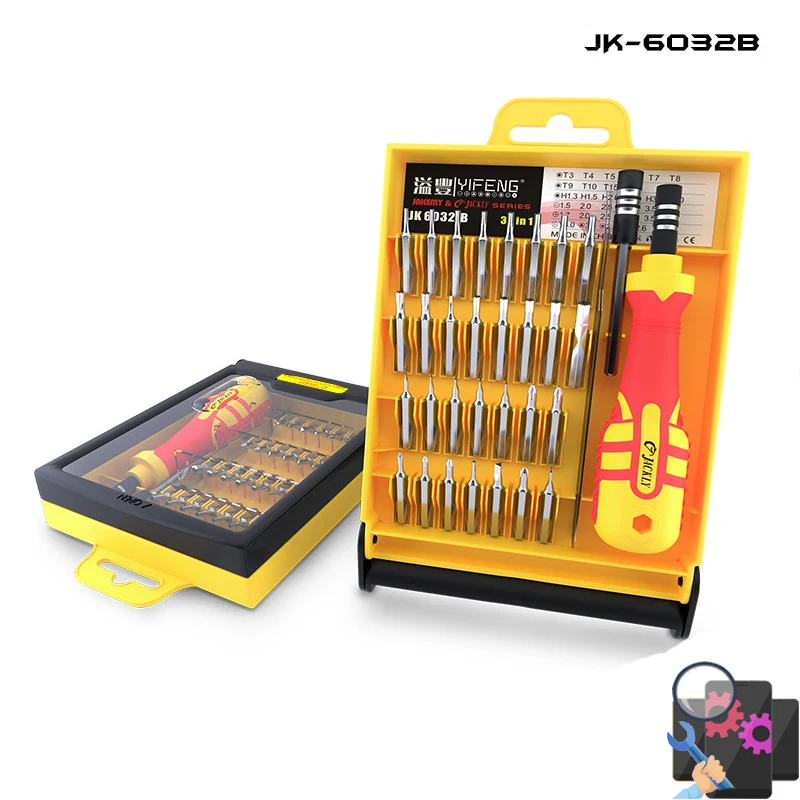 

JK 6032B screwdriver kit Multi function Screw drive for mobile phone repair tool set with Key Hex Wrenches Screwdriver Bits Set