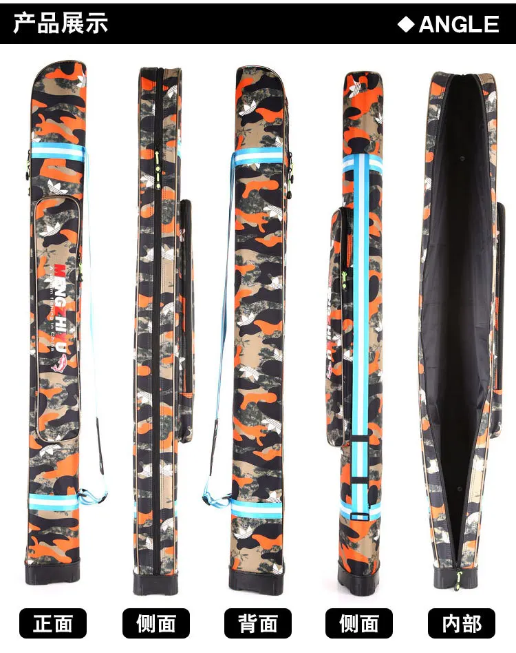 Vara de Pesca Acolchoado de Pesca Bolsa de Artes de Pesca à Prova Casca Dura Bolsa Única Camuflagem Multi-propósito d' Água 1.25m 10 saco de artes de pesca à prova d' água