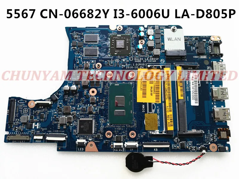 KEFU CN-06682Y 6682Y для DELL INSPIRON 5567 материнская плата для ноутбука BAL20 LA-D805P LA-D801P I3-6006U материнская плата для ноутбука